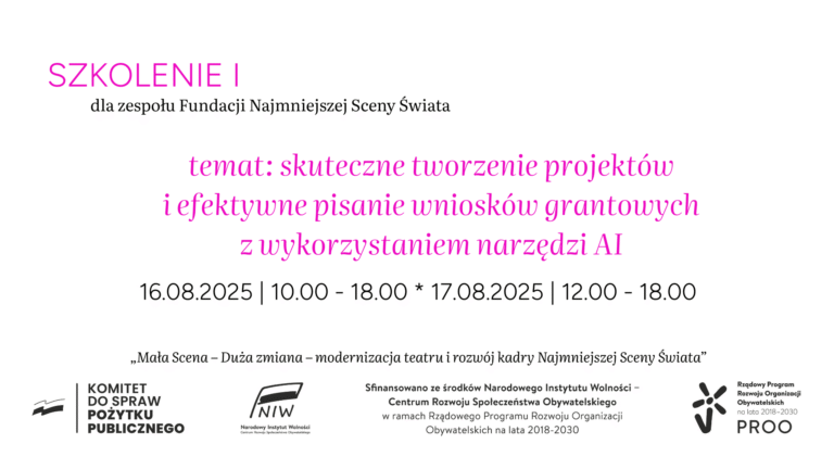 ruszają szkolenia dla członków Fundacji w ramach PROO